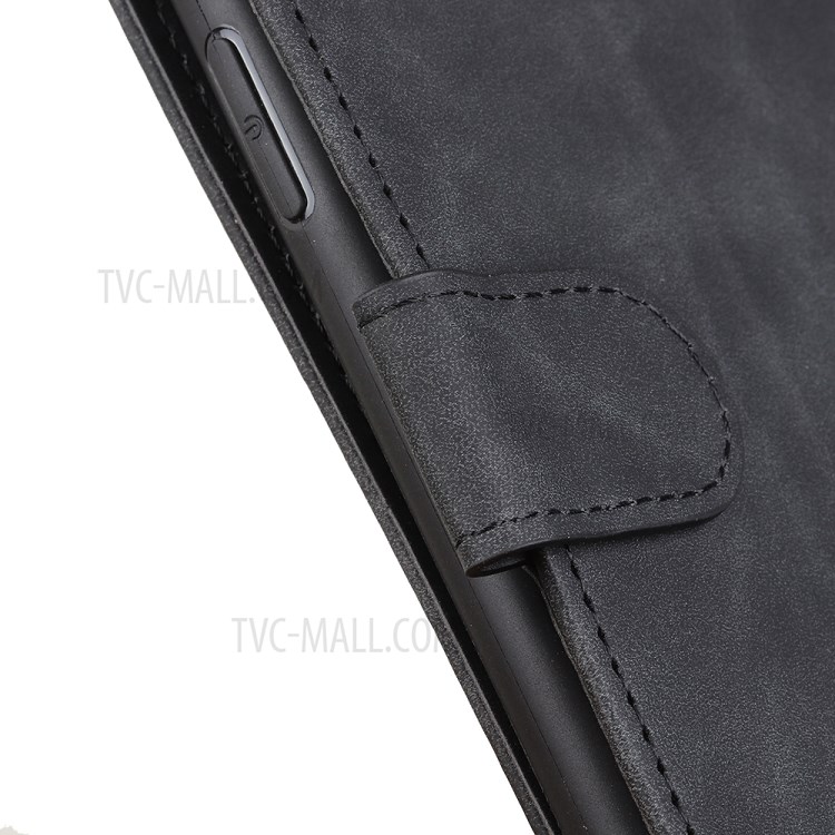 KHAZNEH Vintage Style Leather Wallet Stand Case for Samsung Galaxy A41 - Black-5