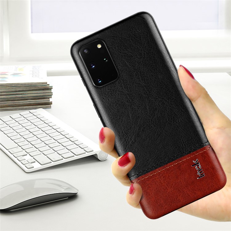 IMAK Série Ruiyi Pele De Couro Caso Difícil PC Para Samsung Galaxy S20 + 5G - Preto-6