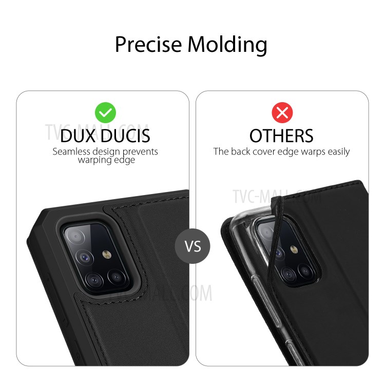 DUX DUCIS Skin X Series Auto-absorbed Leather Flip Cover for Samsung Galaxy A71 - Black-10