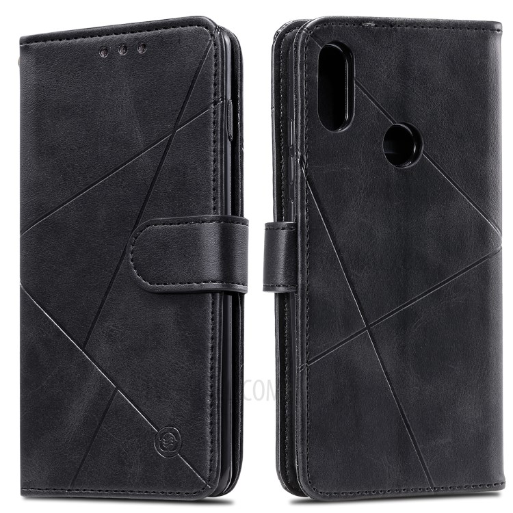 Coperture Della Copertura Geometrico Raccoglitore Del Telefono Cuoio Per La Galassia A70e - Nero-1