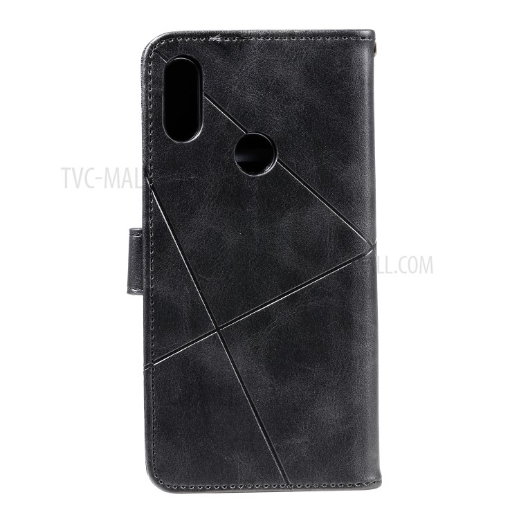 Coperture Della Copertura Geometrico Raccoglitore Del Telefono Cuoio Per La Galassia A70e - Nero-4