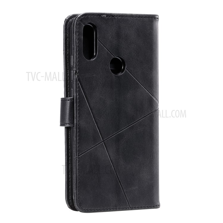 Coperture Della Copertura Geometrico Raccoglitore Del Telefono Cuoio Per La Galassia A70e - Nero-6