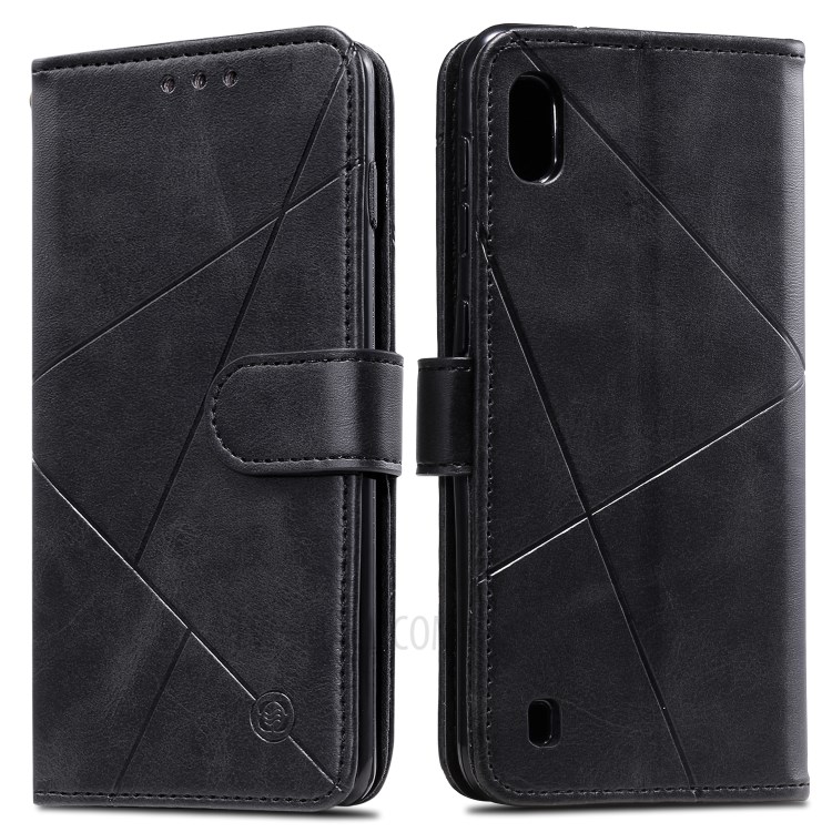 Geometrische Muster Mappenledertelefonkasten Für Samsung Galaxy A01 - Schwarz-1