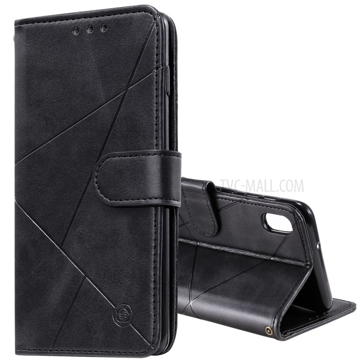 Geometrische Muster Mappenledertelefonkasten Für Samsung Galaxy A01 - Schwarz-2