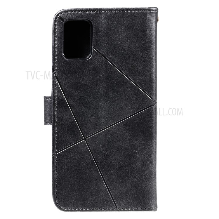 Padrão Carteira Caso Couro Telefone Geométrica Para Samsung Galaxy A91 / S10 Lite - Preto-4