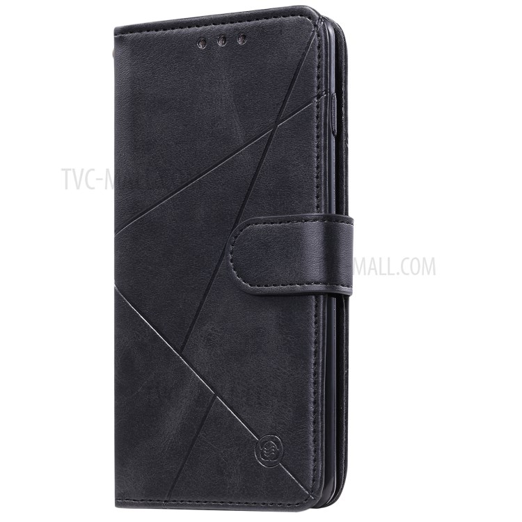 Padrão Carteira Caso Couro Telefone Geométrica Para Samsung Galaxy A91 / S10 Lite - Preto-5