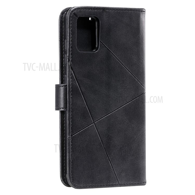 Padrão Carteira Caso Couro Telefone Geométrica Para Samsung Galaxy A91 / S10 Lite - Preto-6