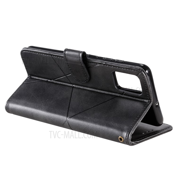 Padrão Carteira Caso Couro Telefone Geométrica Para Samsung Galaxy A91 / S10 Lite - Preto-8