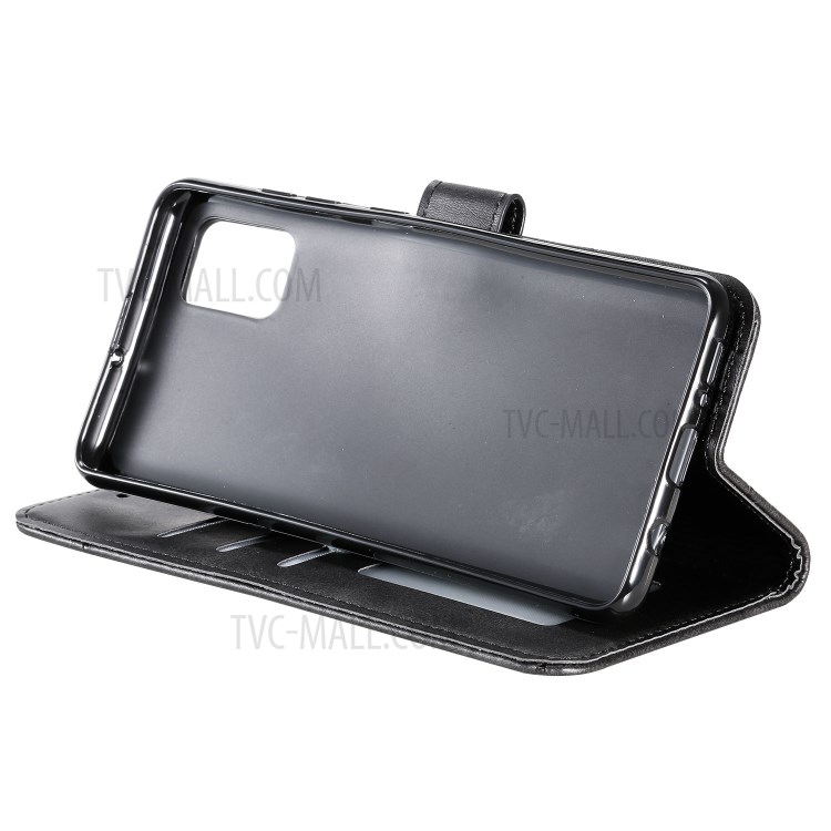 Padrão Carteira Caso Couro Telefone Geométrica Para Samsung Galaxy A91 / S10 Lite - Preto-9