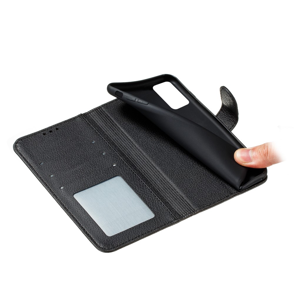 Imprint Feather Pattern Leather Wallet Case for Samsung Galaxy S20 - Black-10