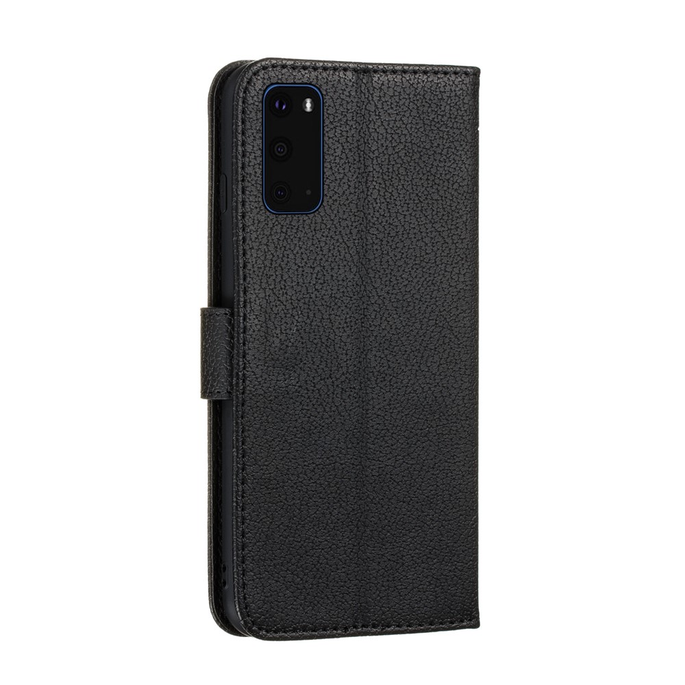 Abdruck Federmuster Leder Brieftasche Hülle Für Samsung Galaxy S20 4G/S20 5G - Schwarz