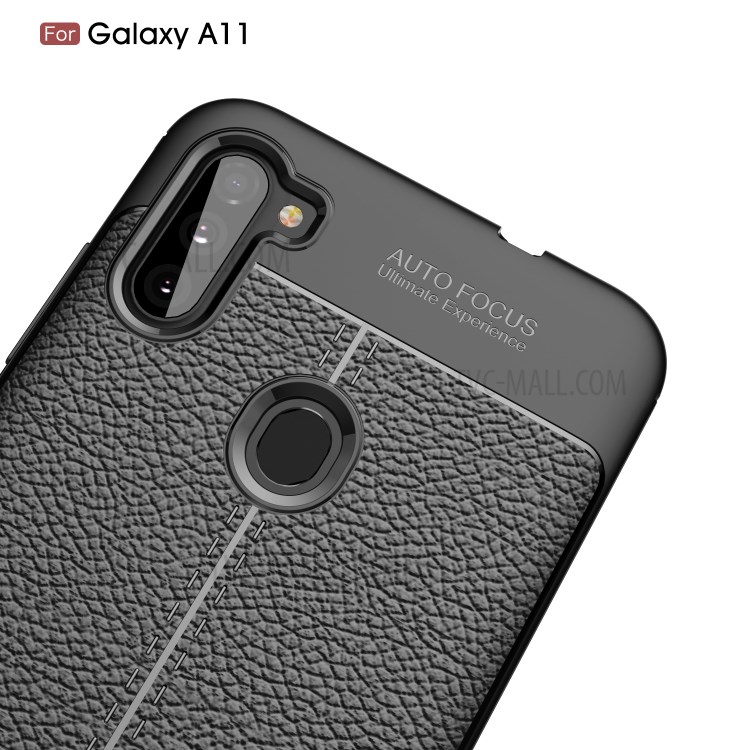 Litchi Texture TPU Shell Case for Samsung Galaxy A11 - Black-5