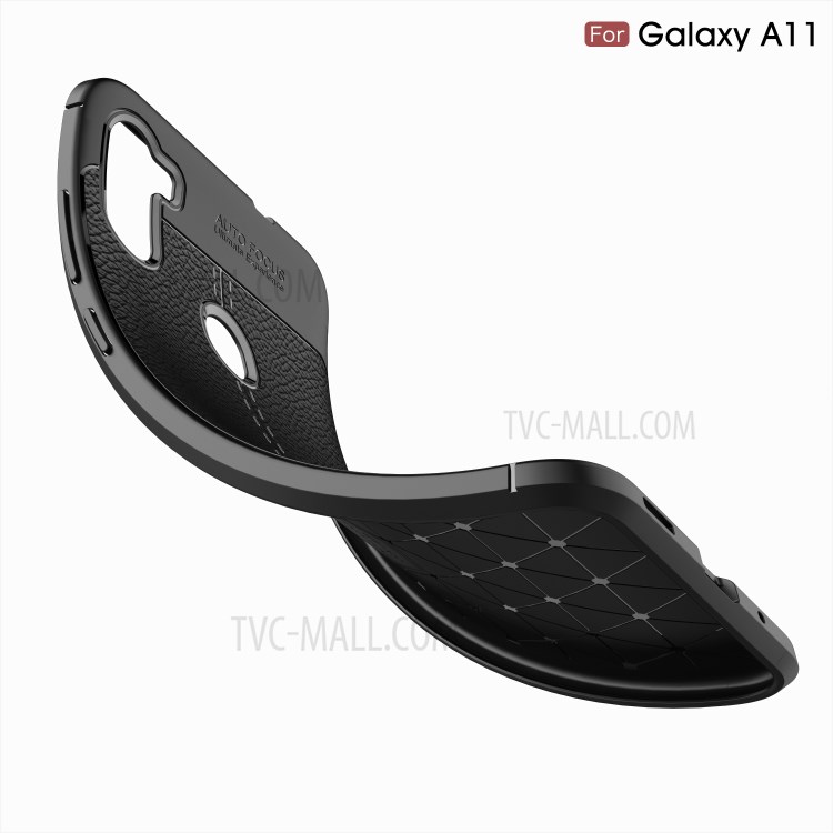 Litchi Texture TPU Shell Case for Samsung Galaxy A11 - Black-9