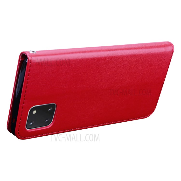 Impronta Rosa Coperture Del Telefono Del Fiore PU Cuoio Del Raccoglitore Per La Galassia A81 / 10 Nota Lite - Rosso-2