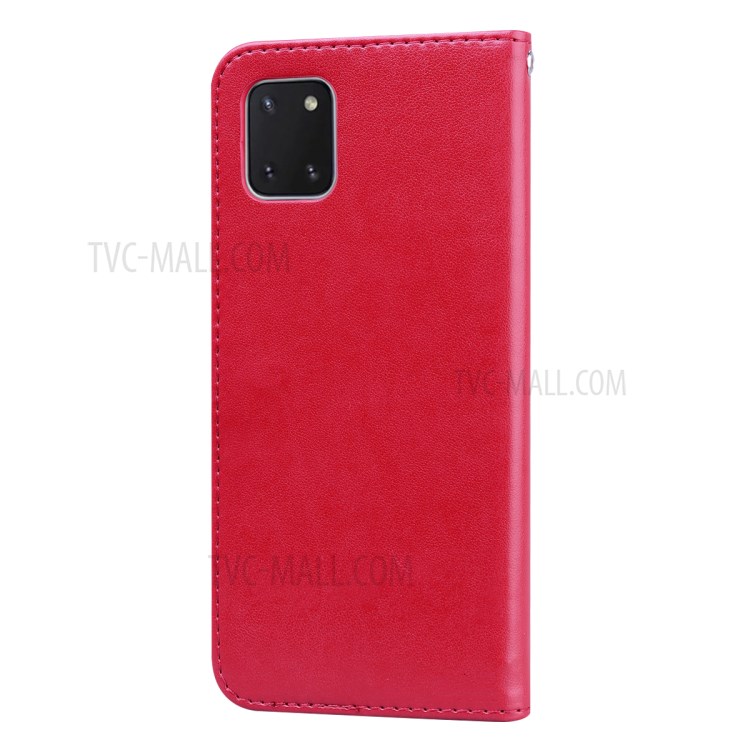 Impronta Rosa Coperture Del Telefono Del Fiore PU Cuoio Del Raccoglitore Per La Galassia A81 / 10 Nota Lite - Rosso-3