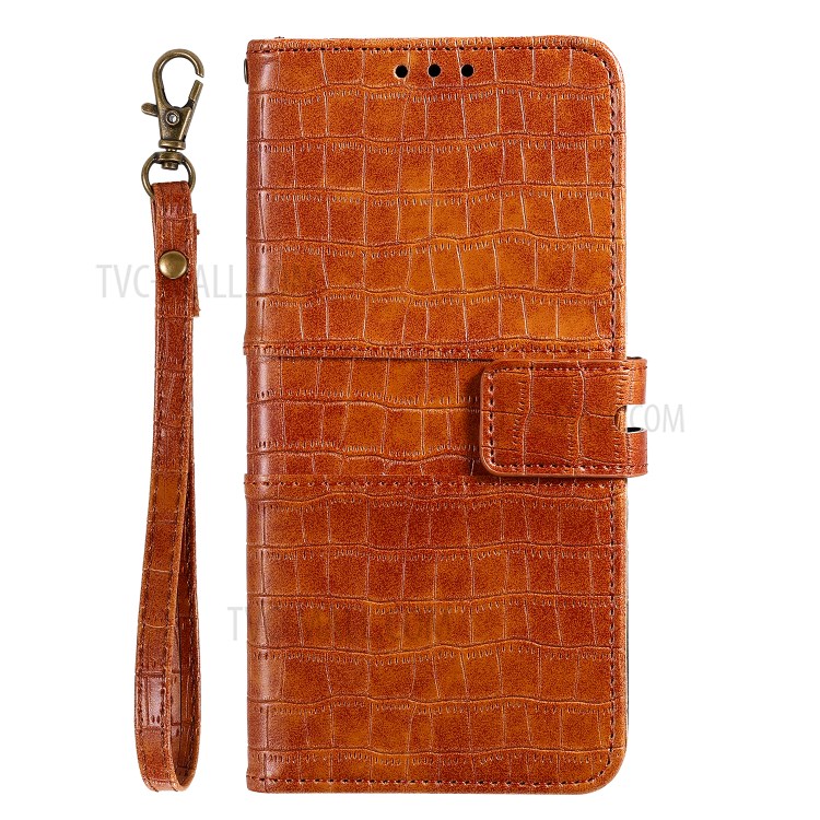 Crocodile Texture Leather Wallet Case for Samsung Galaxy A81/Note 10 Lite - Brown-2