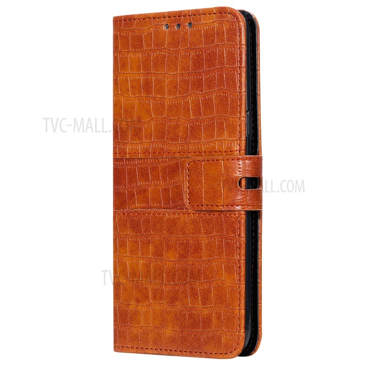 Crocodile Texture Leather Wallet Case for Samsung Galaxy A81/Note 10 Lite - Brown-4