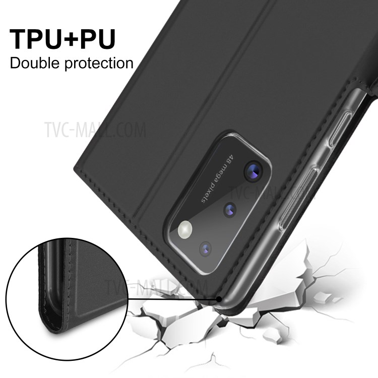 PU Leather Card Slots Stand Mobile Phone Cover for Samsung Galaxy A41 - Black-7