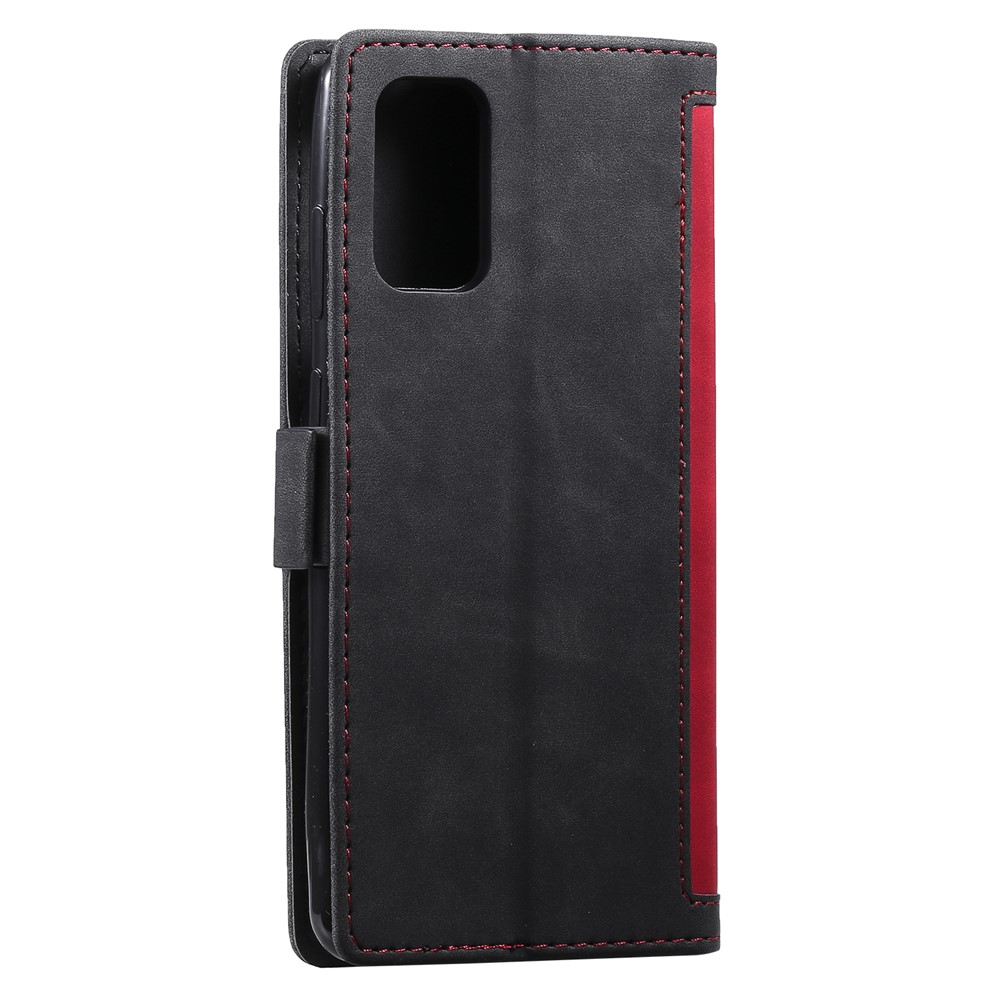 Vintage Splicing Style Wallet Stand Leather Phone Cover for Samsung Galaxy S20 Plus - Red-5