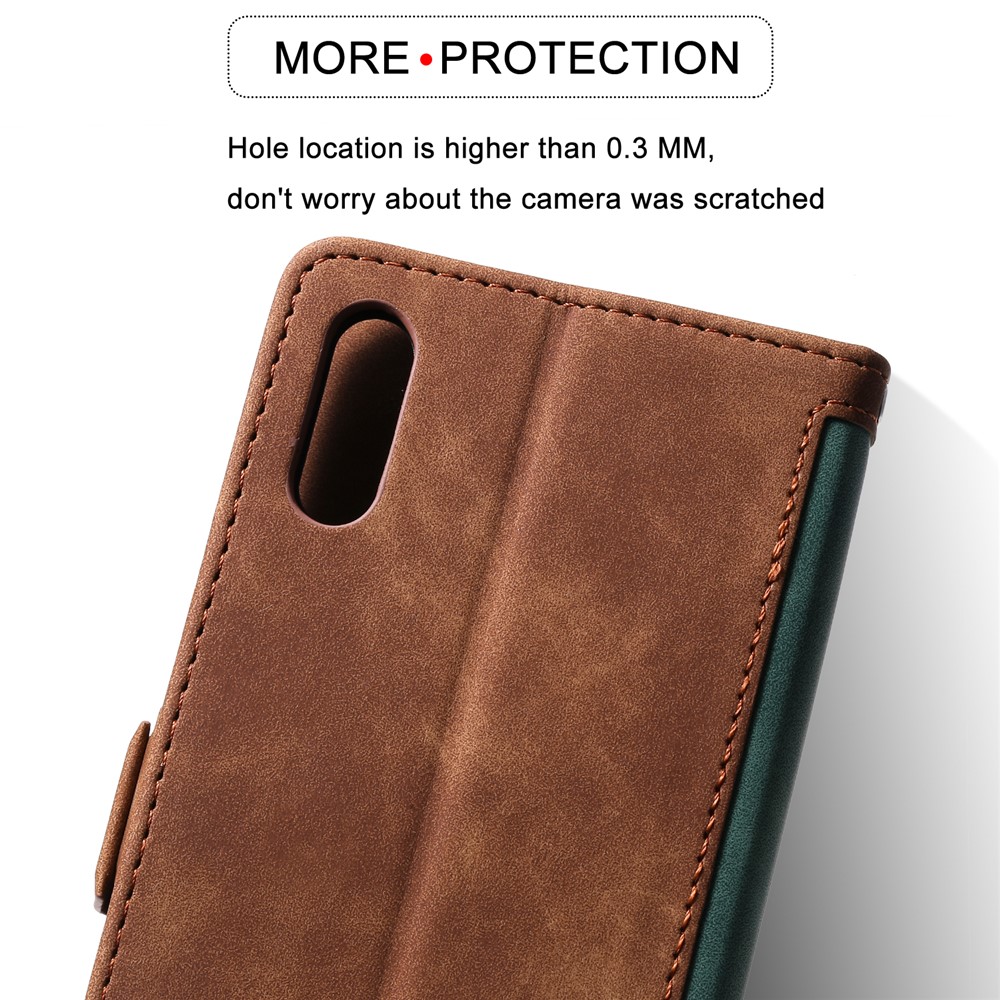 Retro Splicing Leather Phone Casing for Samsung Galaxy A10 - Green-10