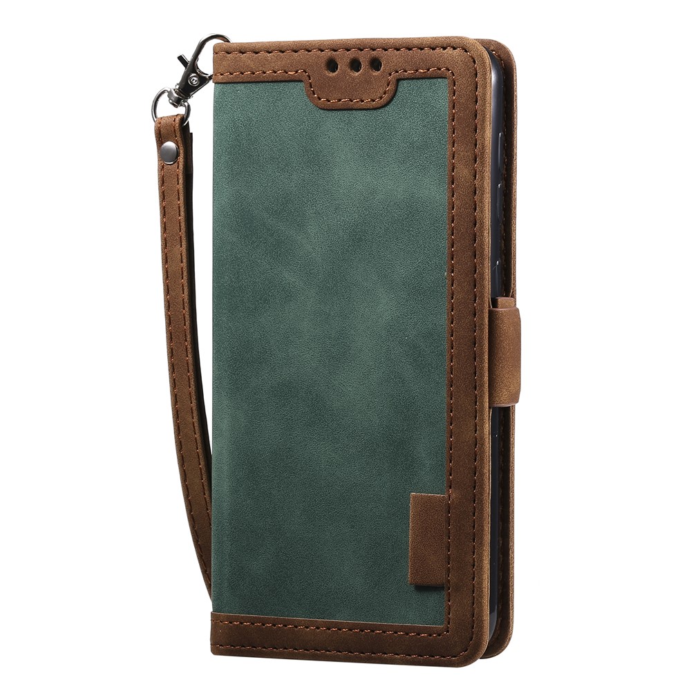 Retro Splicing Leather Phone Casing for Samsung Galaxy A10 - Green-4
