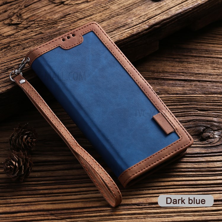 Retro Splicing Leather Phone Case for Samsung Galaxy A30/A20 - Blue-2