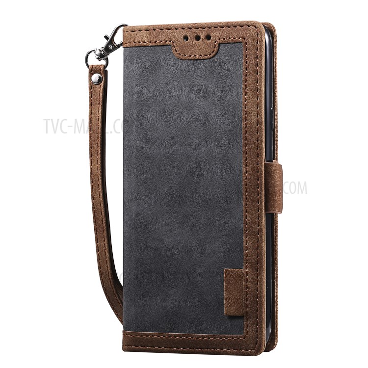 Vintage Splicing Style Wallet Stand Leather Flip Phone Case for Samsung Galaxy A20s  - Grey-4