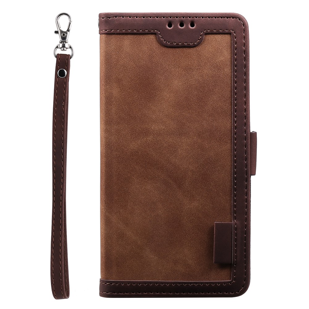 Vintage Splicing Style Wallet Stand Leather Flip Phone Shell for Samsung Galaxy A20e - Brown-4