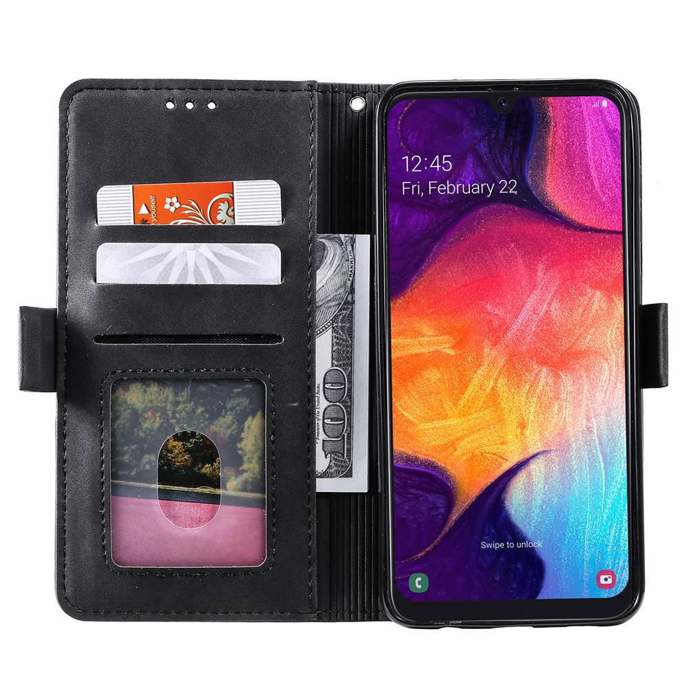 Special Retro Splicing Leather Shell for Samsung Galaxy A50/A50s/A30s - Red-6