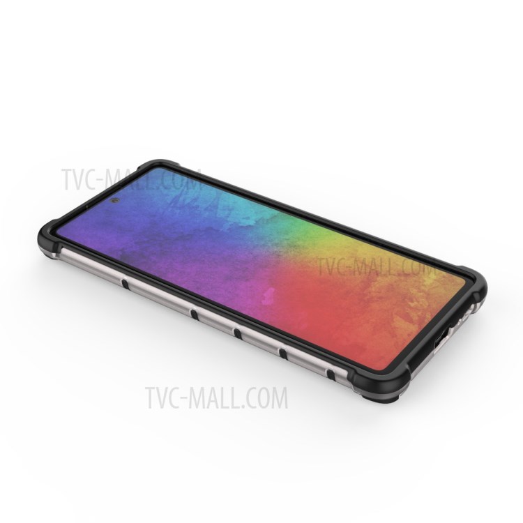 Schuko-Wabenmuster TPU + PC Hybrid Tasche Für Samsung Galaxy A91 / S10 Lite - Weiß-11