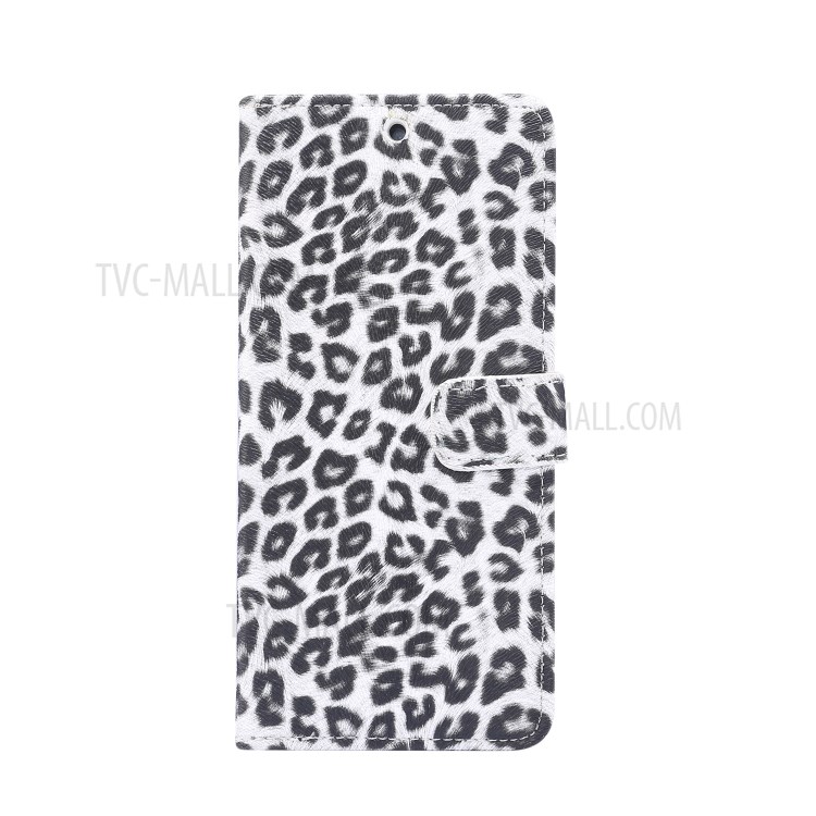Leopardo Textura Estojo De Couro PU Com Suporte Carteira Para Samsung Galaxy S20 De Ultra - Branco-2