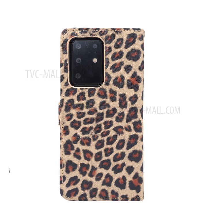 Leopard Textur PU Ledertasche Mit Portemonnaie Standplatz Für Samsung-Galaxie S20 Ultra - Braun-3