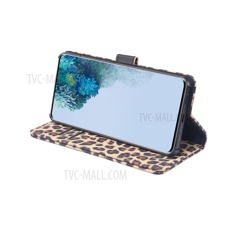 Leopard Textur PU Ledertasche Mit Portemonnaie Standplatz Für Samsung-Galaxie S20 Ultra - Braun-5