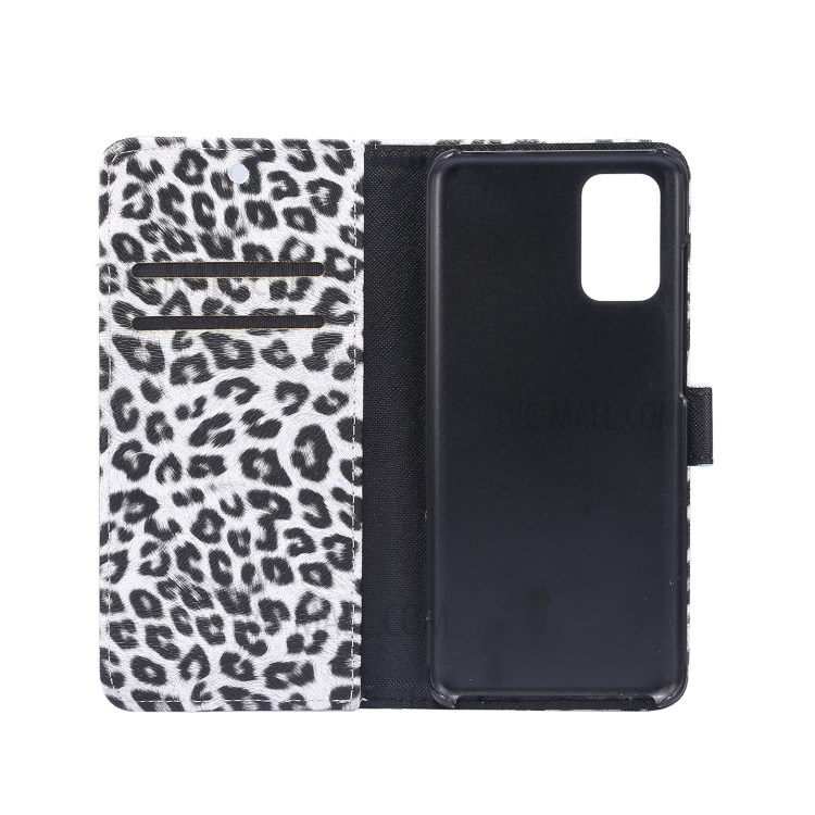 Leopard Texture Wallet PU Leather Protection Shell for Samsung Galaxy S20 - White-6