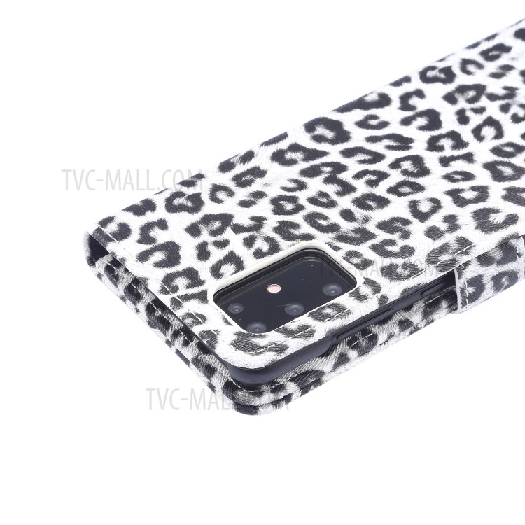 Leopard Texture Wallet PU Leather Protection Shell for Samsung Galaxy S20 - White-7