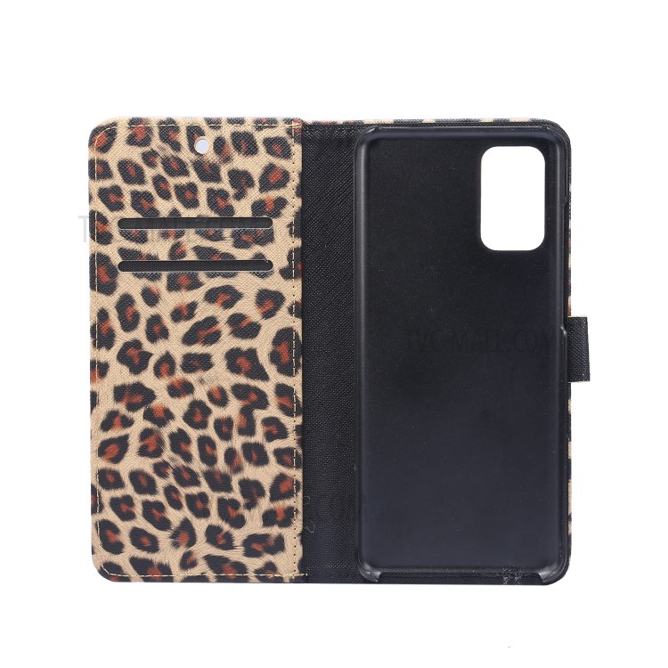 Leopard Pattern Wallet Stand Leather Phone Shell for Samsung Galaxy S20 Plus - Brown-5