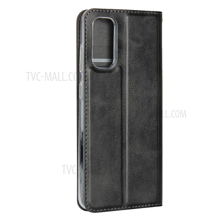 PU Leather Stand Phone Cover Case with Card Slot for Samsung Galaxy S20 - Black-4