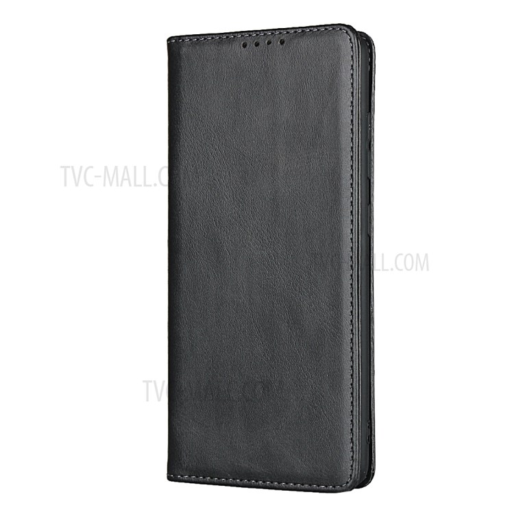 Magnetic with Stand Leather Wallet Shell for Samsung Galaxy A71 - Black-2