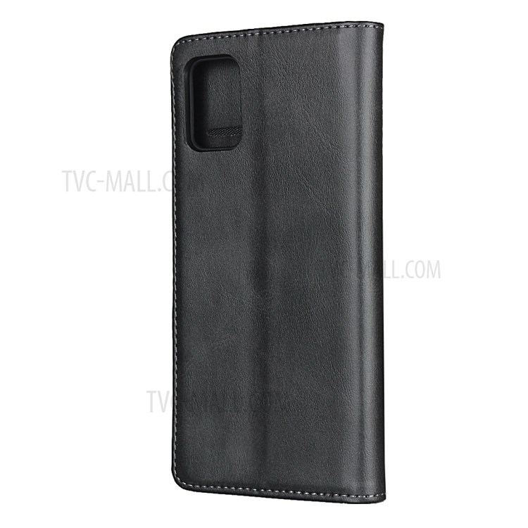 Magnetic with Stand Leather Wallet Shell for Samsung Galaxy A71 - Black-3