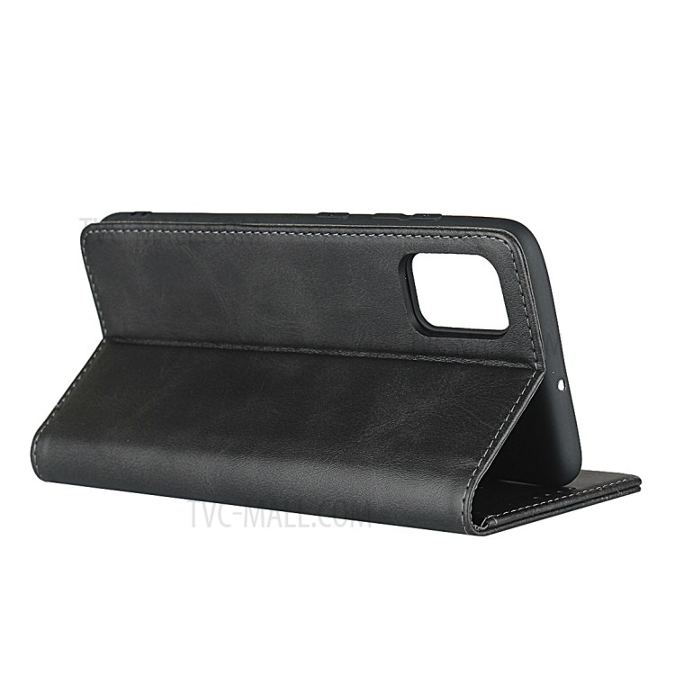 Magnetic with Stand Leather Wallet Shell for Samsung Galaxy A71 - Black-5