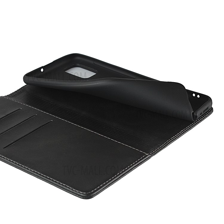 Magnetic with Stand Leather Wallet Shell for Samsung Galaxy A71 - Black-7