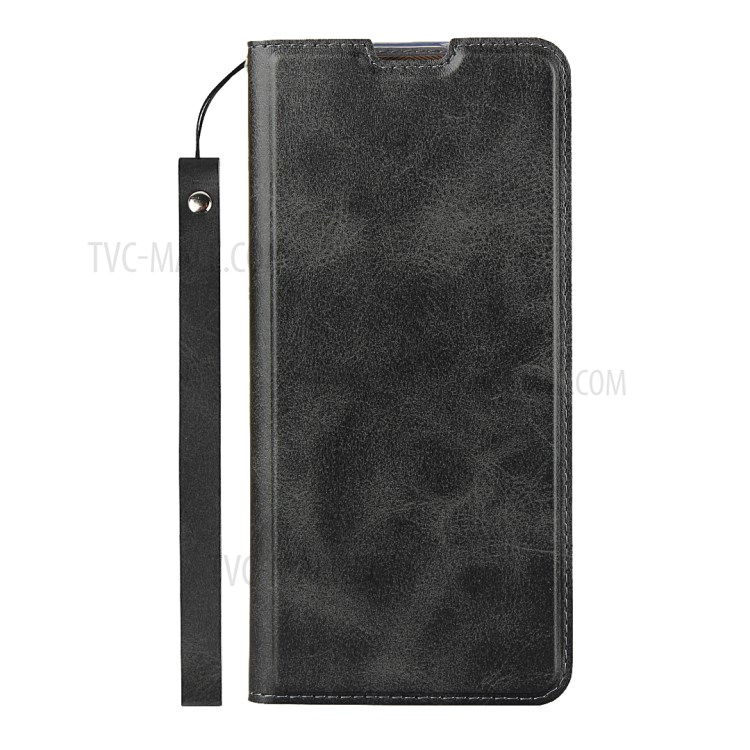 With Stand Leather Card Holder Case for Samsung Galaxy A51 - Black-2