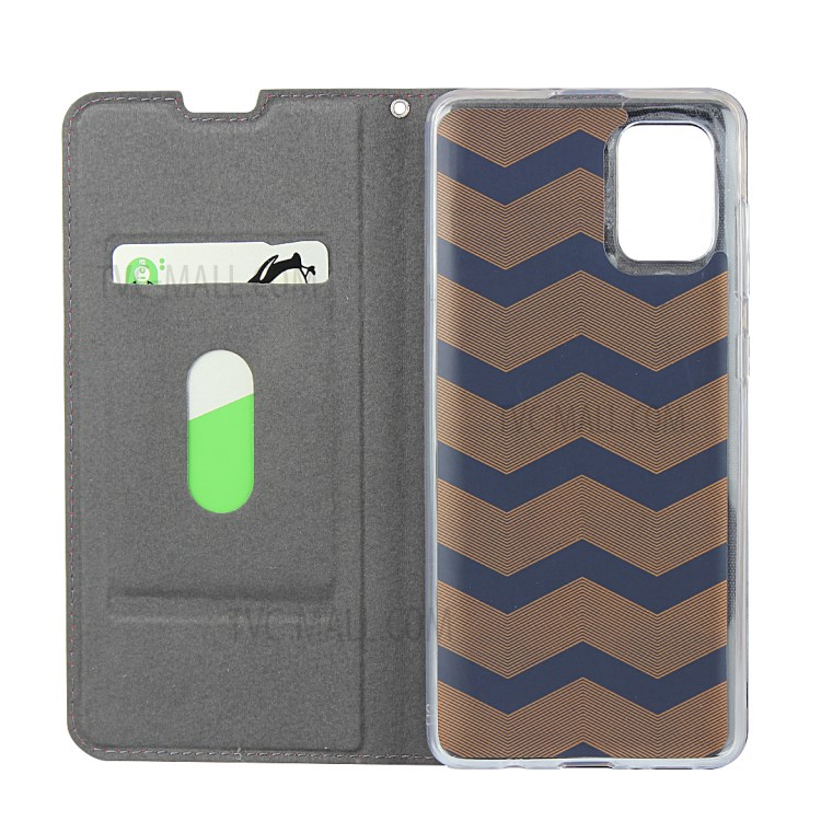 With Stand Leather Card Holder Case for Samsung Galaxy A51 - Black-3