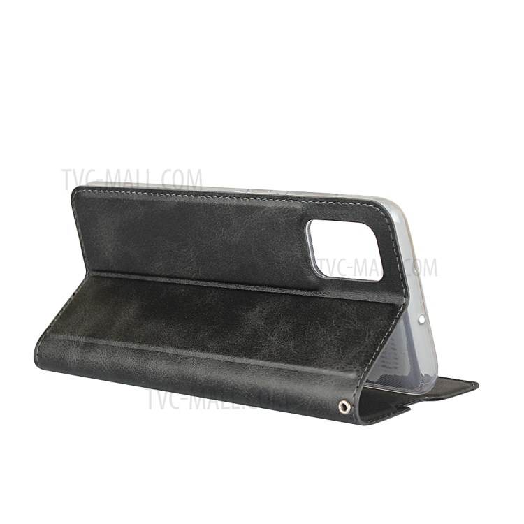 With Stand Leather Card Holder Case for Samsung Galaxy A51 - Black-6