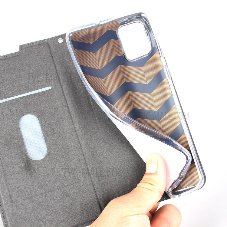 With Stand Leather Card Holder Case for Samsung Galaxy A51 - Black-9