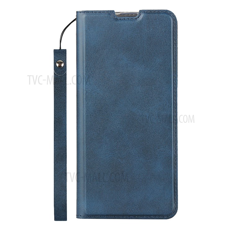 Com Couro Estande Caso Titular Do Cartão Para Samsung Galaxy A51 - Azul-2