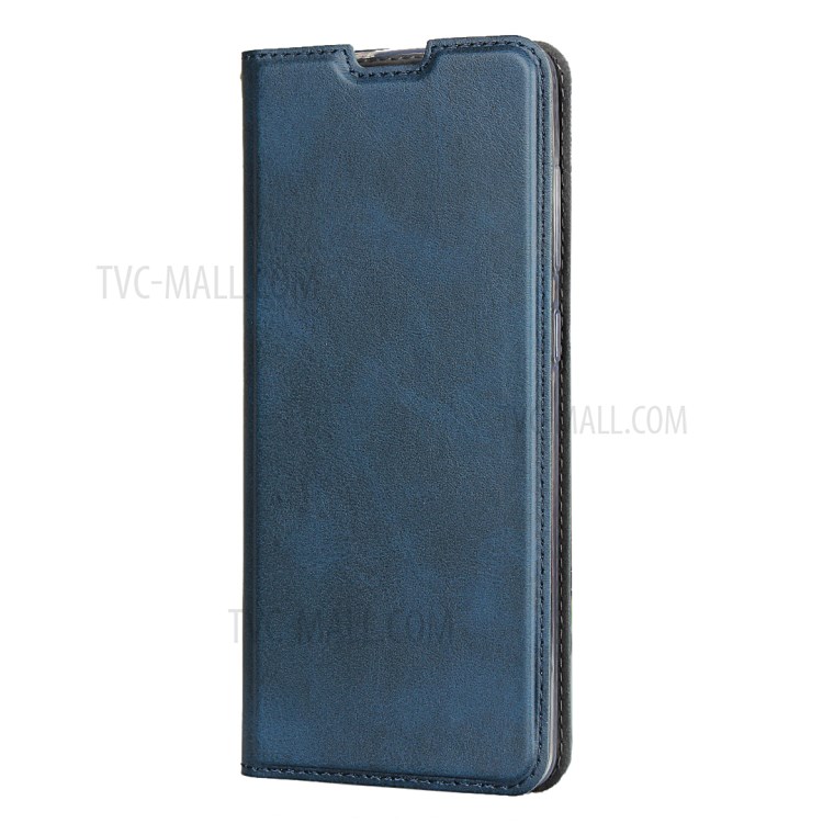 Com Couro Estande Caso Titular Do Cartão Para Samsung Galaxy A51 - Azul-3