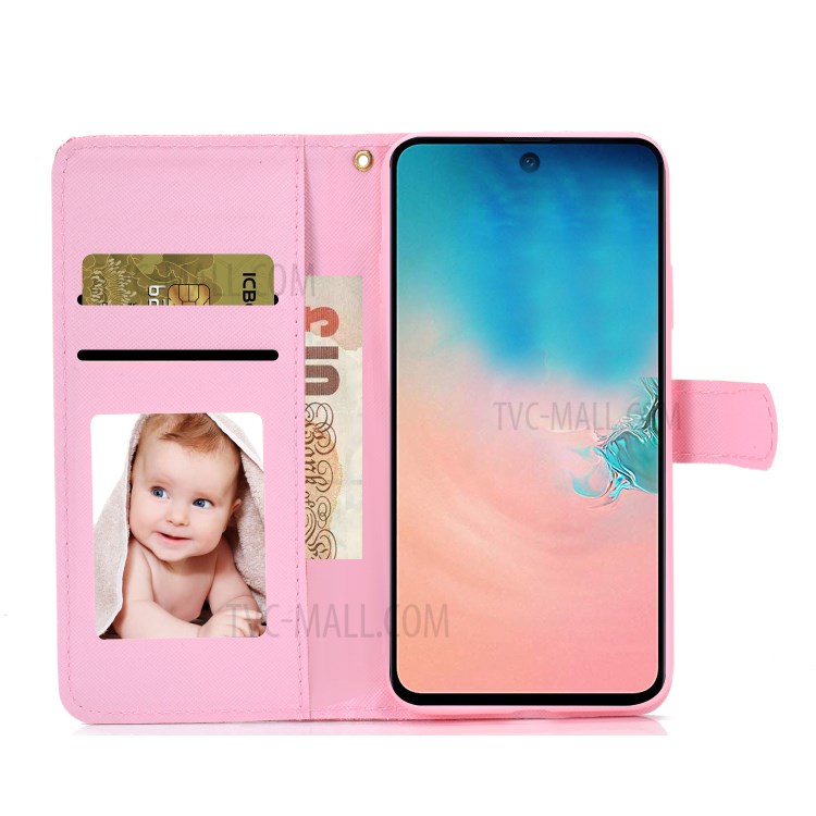 Wallet Flash Pó Ficar PU Tampa Do Telefone De Couro Para Samsung Galaxy A71 - Preto-7