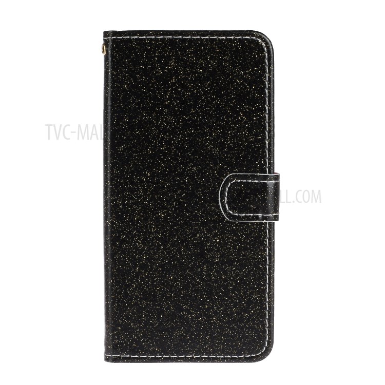 Flash Powder Leather Wallet Stand Case for Samsung Galaxy S20 - Black-2