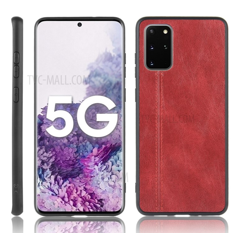 PC + TPU + PU Couro Combinação Telefone Caixa Para Samsung Galaxy S20 Mais / S20 Mais 5G - Vermelho-1